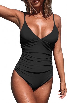 Womens One Piece Swimsuit Tummy Control V Neck Bathing Suits Quick-Dry