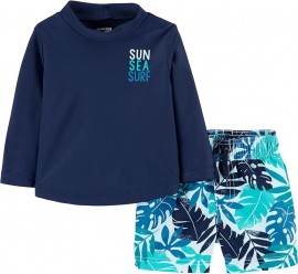 Boys swimwear Baby Boys' Swimsuit Trunk and Rash Guard Set Quick Dry UPF 50+