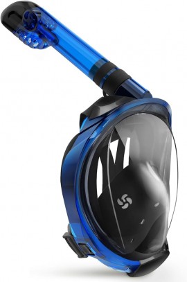 Full Face Snorkel Mask with Latest Dry Top System,Foldable 180 Degree Panoramic