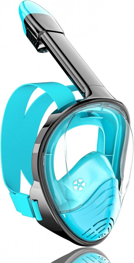 Full Face Snorkel Mask 180 Degree Panoramic View Snorkel Set Anti-Fog Anti-Leak