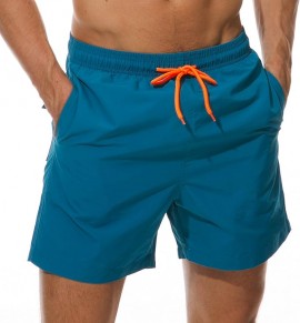 Mens Swim Trunks Solid Color Quick Dry Comfort Beach Shorts with Pockets