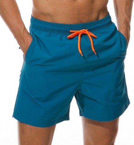Mens Swim Trunks Solid Color Quick Dry Comfort Beach Shorts with Pockets