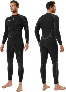 Mens 3mm Shorty Wetsuit Womens Full Body Diving Suit Front Zip Wetsuit for Diving