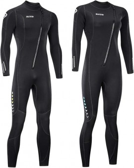 Ultra Stretch 3mm Neoprene Wetsuit Front Zip Full Body Diving Suit 1 Piece for Snorkeling