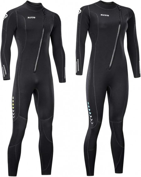 Ultra Stretch 3mm Neoprene Wetsuit Front Zip Full Body Diving Suit 1 Piece for Snorkeling