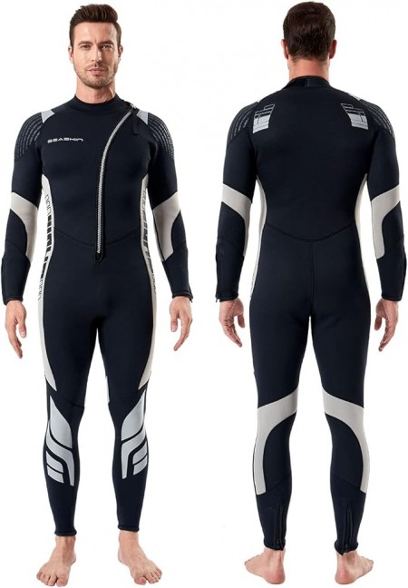 Wetsuits for Men Women 3mm Front Zip Full Wetsuit Full Body Diving Suit